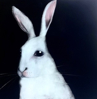 White Bunny by Heidi Wickham: Irish Art by Greenlane Gallery Dingle