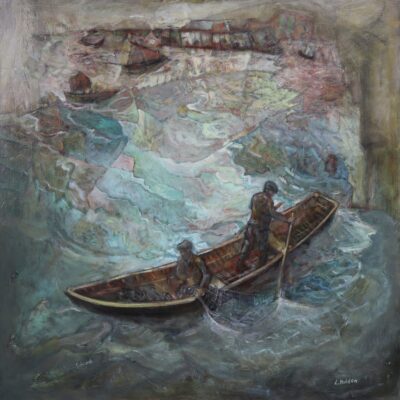 Tending the Nets by Liam Holden: Irish Art by Greenlane Gallery Dingle