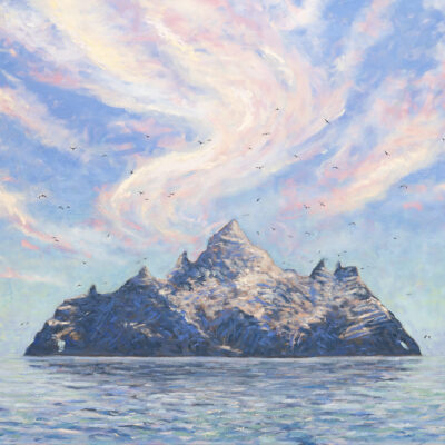 The Skellig Series – Dawn Rose by Lee Tiller: Irish Art by Greenlane Gallery Dingle